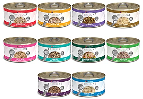 Book Cover Weruva TruLuxe Grain-Free Wet Cat Food Variety Pack - All 10 Flavors - 3 Ounces Each (20 Total Cans - 2 of Each Flavor)