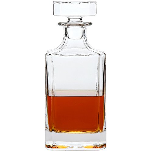 Book Cover Lily's Home Glass Decanter with Glass Stopper, Let Your Favorite Vintages Breathe with this Beautifully Stylish and Functional Piece (26 Ounces)