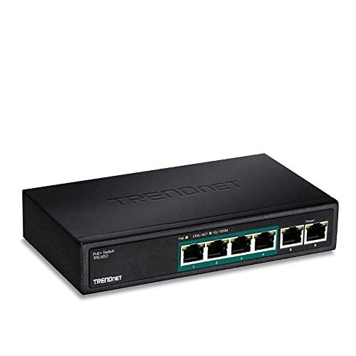 Book Cover TRENDnet 6-Port Fast Ethernet PoE+ Switch, TPE-S50, 4 x Fast Ethernet PoE Ports, 2 x Fast Ethernet Ports, 60W PoE Budget, 1.2 Gbps Switch Capacity, Ethernet Network Switch, Metal, Lifetime Protection