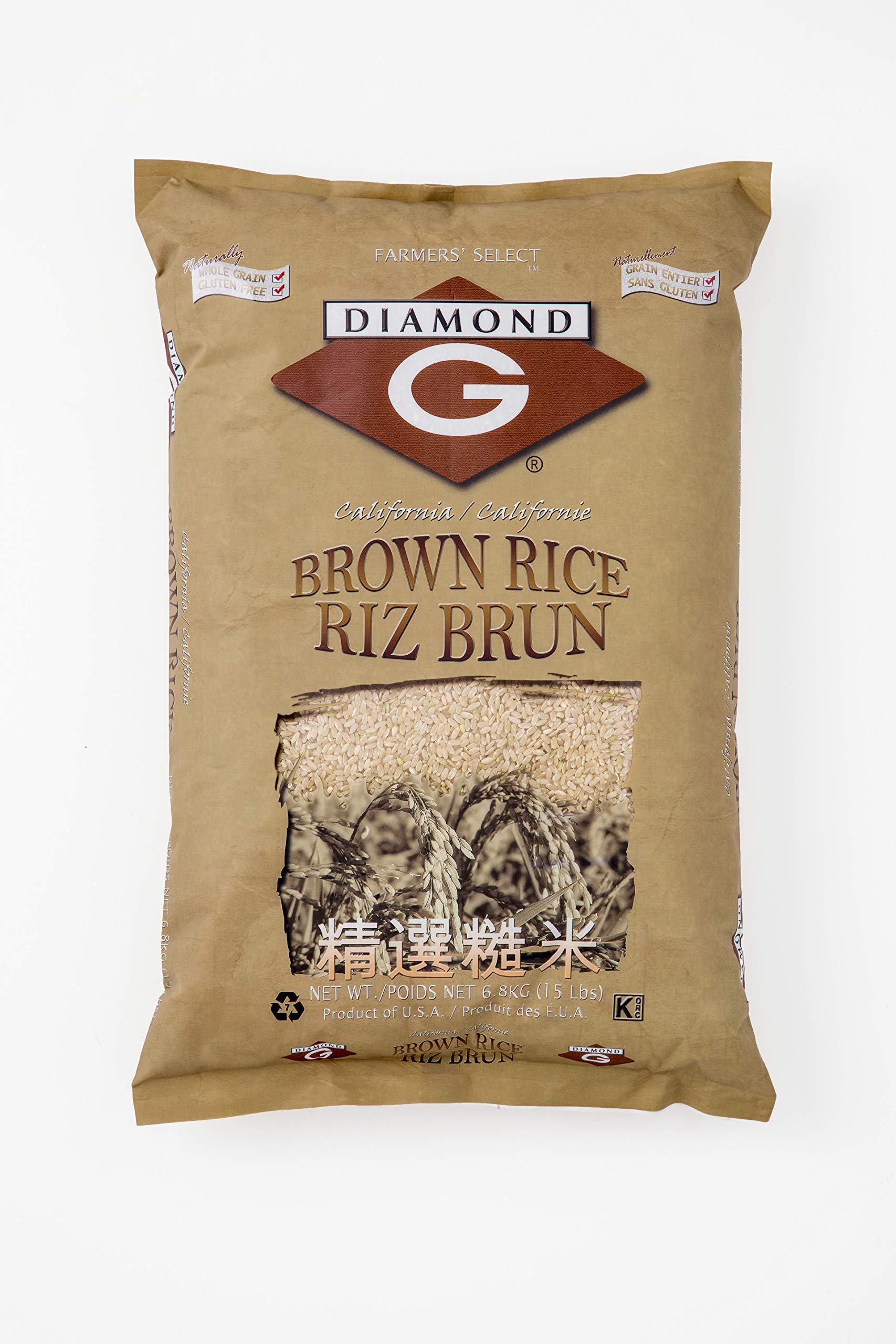 Book Cover Diamond G Brown Rice 15lb 15 Pound (Pack of 1)