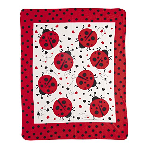 Book Cover Weber's Wonders Ladybug Fleece Throw Blanket - Lightweight Super Soft Cozy Luxury Duvet Cover for Children - Microfiber Plush for Girls - Decorative Sofa Couch and Floor Warm Bed Cover - 50