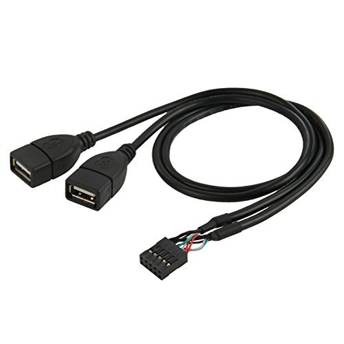 Book Cover CY 10 Pin Motherboard Female Header to Dual USB 2.0 Female Adapter Cable 50cm