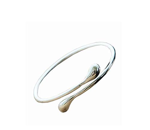 Book Cover skyllc Fashion Women's Jewellery Plated Silver Double Round Head Bracelet Opening Bangle