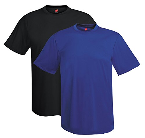 Book Cover Hanes Men's Short Sleeve Cool Dri T-Shirt UPF 50+ (Pack of 2)