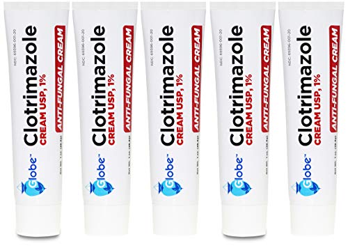 Book Cover (5 pack) Globe Clotrimazole 1% Cream (1 oz) Relieves the itching, burning, cracking and scaling associated Athletes Foot, Jock Itch, Ringworm and more.