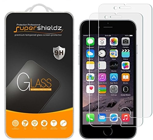 Book Cover Supershieldz (2 Pack) for iPhone 6S Plus and iPhone 6 Plus (5.5 inch) Tempered Glass Screen Protector Anti Scratch, Bubble Free