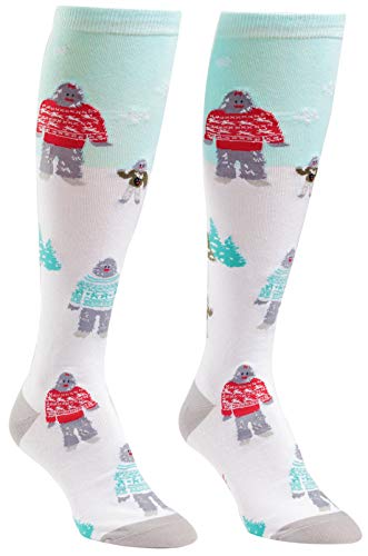 Book Cover Sock It To Me Women's Yeti Family Holiday Knee High Socks
