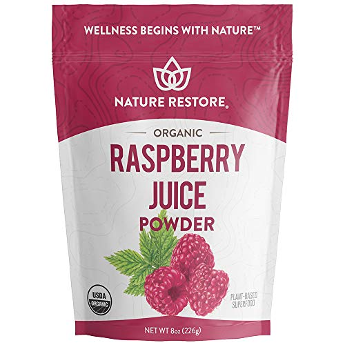 Book Cover USA Grown Organic Red Raspberry Juice Powder, 8 Ounces, Non GMO, Gluten Free, Vegan