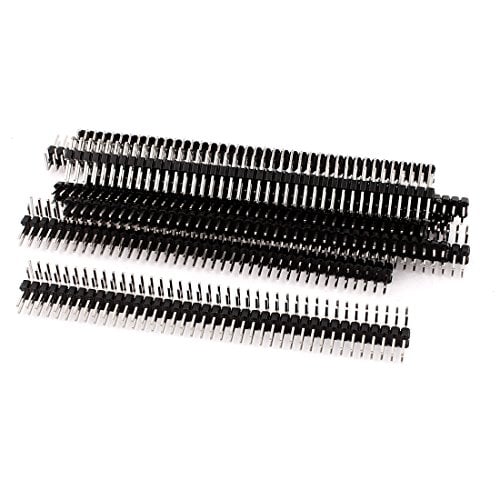 Book Cover uxcell 10PCS 40Pin 2.54mm Dual Row Right Angle PCB Male Pin Header Strip