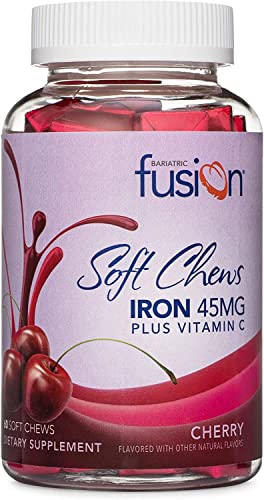 Book Cover Bariatric Fusion Iron Soft Chew with Vitamin C | Cherry Flavored | Iron Supplement Chewy Vitamin for Bariatric Patients Including Gastric Bypass and Sleeve Gastrectomy | 60 Count | 2 Month Supply