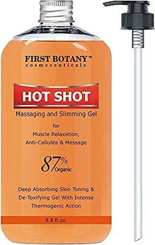 Book Cover First Botany Cosmeceuticals Hot Shot Slimming Gel and Massaging Gel 8.8 Oz Great for Muscle Relaxation and Massage Best Anti Cellulite Cream & Muscle Rub Cream with Intense Thermogenic Action