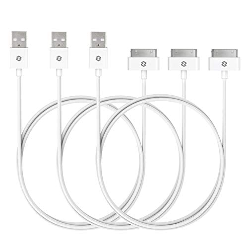 Book Cover JETech USB Sync and Charging Cable for iPhone 4/4s, iPhone 3G/3GS, iPad 1/2/3, iPod, 1m, 3-Pack, White