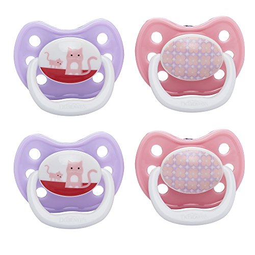Book Cover Dr. Brown's 4 Piece Prevent Classic Shield Stage 2 Pacifier, Pink, 6-12 Month