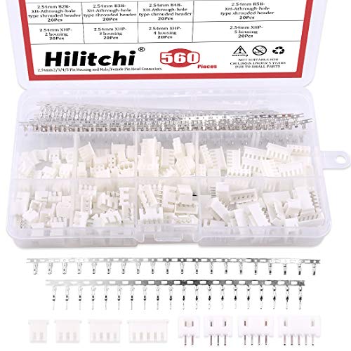 Book Cover Hilitchi 560Pcs 2.54mm JST-XHP 2/3 / 4/5 Pin housing and Male/Female Pin Head Connector Adapter Plug Set