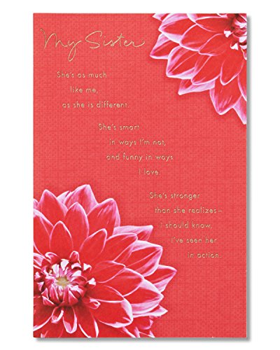 Book Cover American Greetings Glad You're My Sister Birthday Card for Sister with Foil
