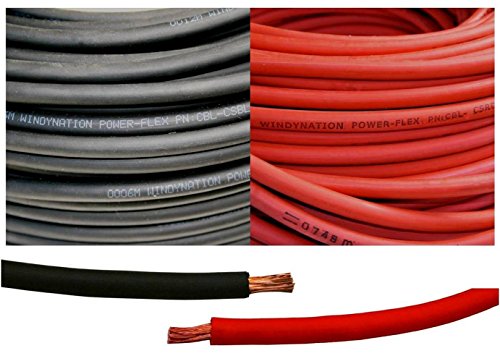 Book Cover 6 Gauge 6 AWG 15 Feet Black + 15 Feet Red Welding Battery Pure Copper Flexible Cable Wire - Car, Inverter, RV, Solar
