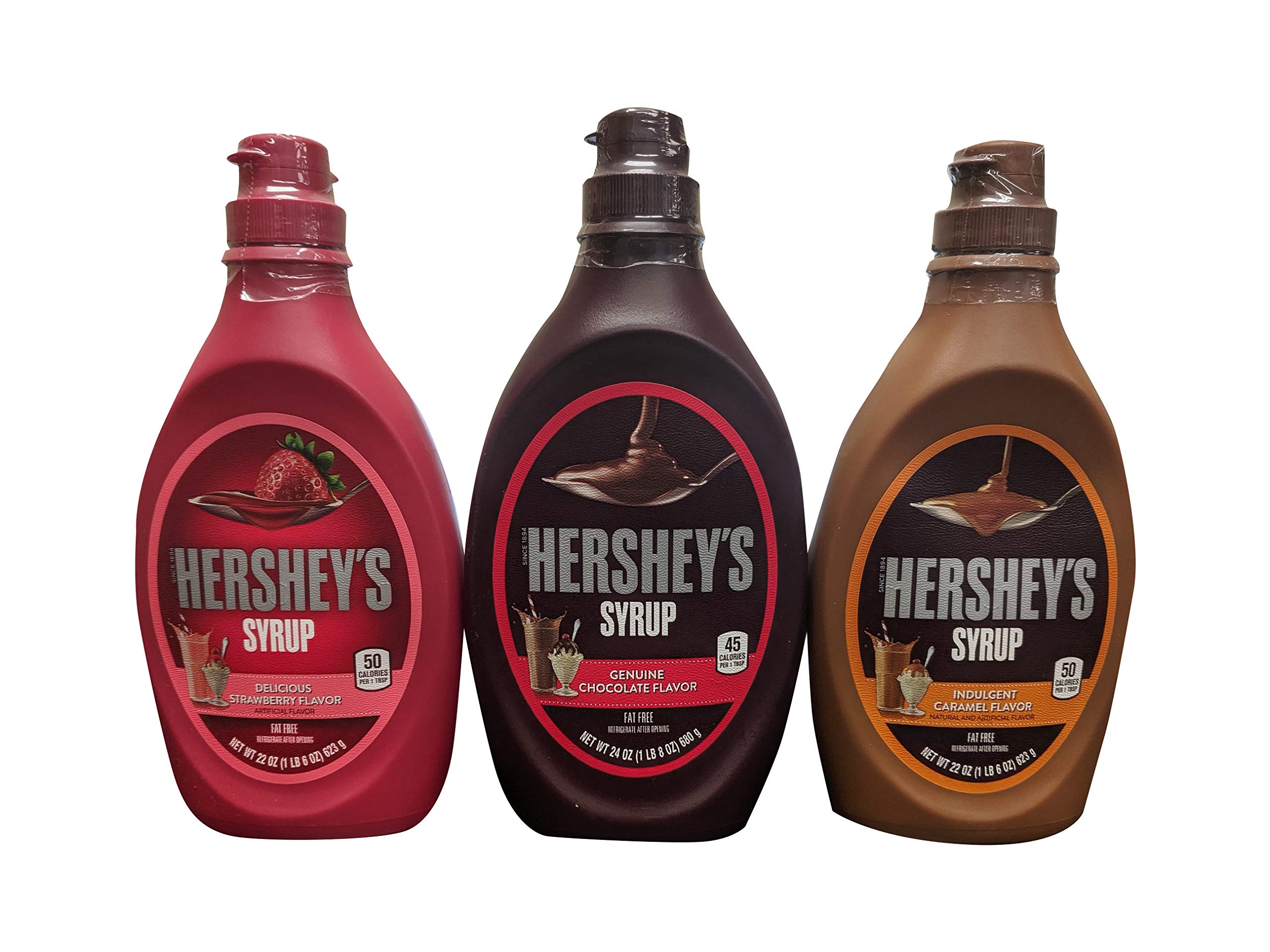 Book Cover Hersheys Syrup Variety Pack Bundle of 3 Flavors- Chocolate, Caramel and Strawberry