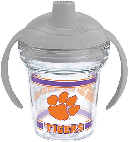 Book Cover Tervis Clemson Tigers Sippy Cup with Lid, 6 oz, Clear