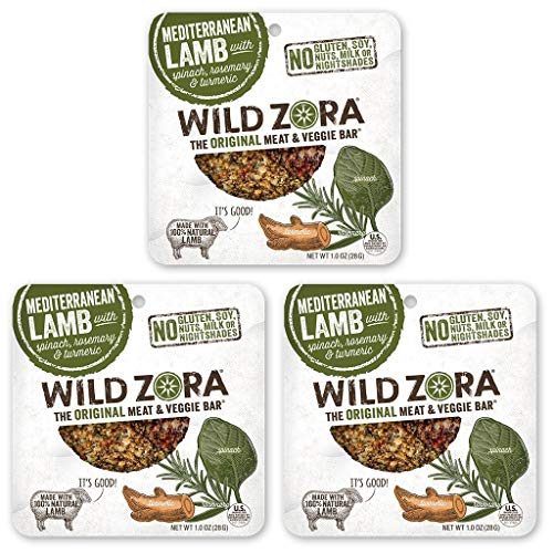 Book Cover Wild Zora - Mediterranean Lamb - Meat and Veggie Bars (3-pack)
