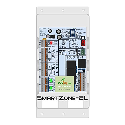 Book Cover SmartZone-2L: 2 Zone Controller KIT w/Temperature Sensor - Replace Honewell, ewc, zonefirst hvac zone control panels