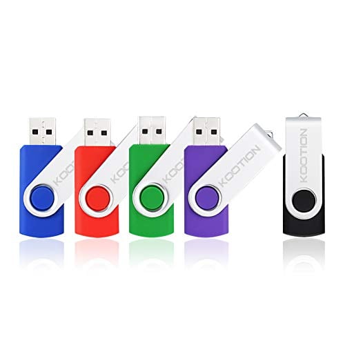 Book Cover KOOTION 5 Pack 2GB USB Flash Drive 5PCS Thumb Drives in Pack USB 2.0(5 colors: Black Blue Green Purple Red)