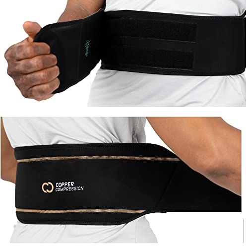 Book Cover Copper Compression Back Brace - Copper Infused Orthopedic Lower Lumbar Support Belt. Relieves Muscle & Ligament Strain, Arthritis, Osteoporosis, Hernia, Ruptured Disc, Sciatica, Scoliosis, Fits Men & Women