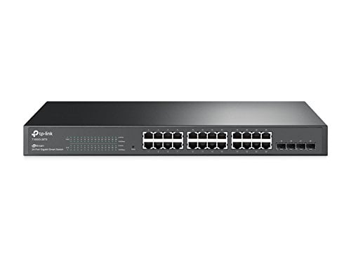 Book Cover TP-Link 24 Port Gigabit Switch | Smart Managed Switch w/ 4 SFP Slots | Rackmount | Limited Lifetime Protection | Support L2/L3/L4 QoS, IGMP and Link Aggregation | IPv6 and Static Routing (T1600G-28TS)