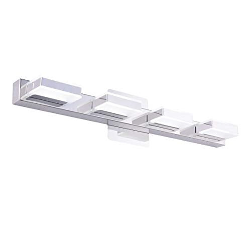 Book Cover mirrea 24in Modern LED Vanity Light in 4 Lights Stainless Steel and Acrylic 21w Cold White 5000K