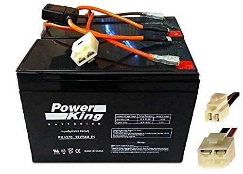 Book Cover Razor 12 Volt 7Ah Electric Scooter Replacement Batteries High Performance - Set of 2 Includes New Wiring Harness (replaces 6-DW-7)