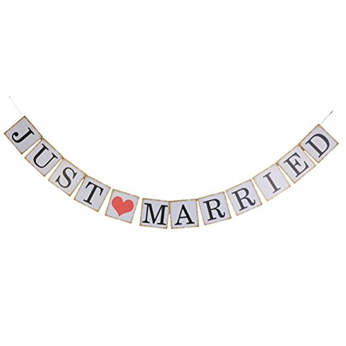 Book Cover Pixnor Just Married Wedding Banner Wedding Garland Wedding photo booth props Wedding Decorations