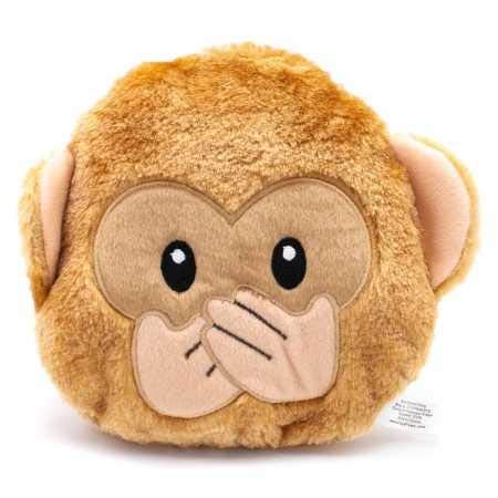 Book Cover ZippyPaws - Squeakie Emojiz Stuffed Plushie Dog Toy - Speak No Evil Monkey.
