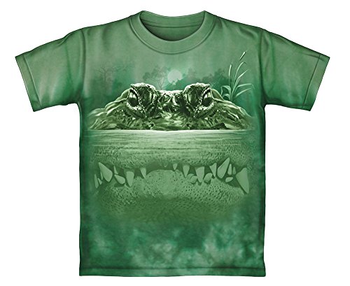 Book Cover Gator Lurking Green Tie-Dye Youth Tee Shirt
