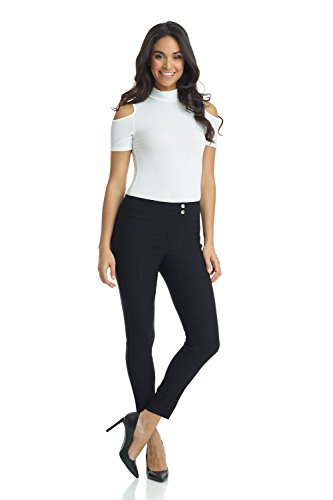 Book Cover Rekucci Women's Ease into Comfort Slim Ankle Pant with Snaps