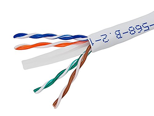 Book Cover Monoprice Cat6 Ethernet Bulk Cable - Network Internet Cord - Solid, 500Mhz, UTP, CMR, Riser Rated, Pure Bare Copper Wire, 23AWG, 250ft, White
