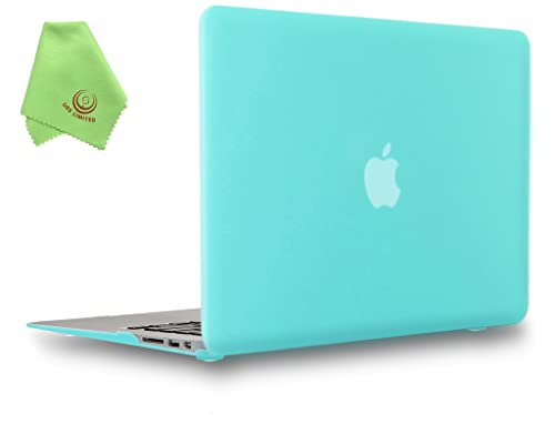 Book Cover UESWILL Smooth Matte Hard Shell Case Cover Compatible with 2010-2017 Release MacBook Air 13 inch (Model A1466 / A1369) + Microfibre Cleaning Cloth, Turquoise