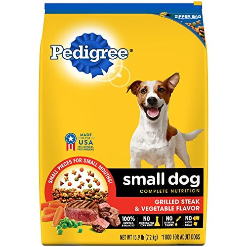 Book Cover Pedigree Small Dog Complete Nutrition Adult Dry Dog Food Grilled Steak And Vegetable Flavor, 15.9 Lb. Bag
