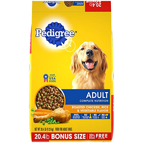 Book Cover Pedigree Complete Nutrition Adult Dry Dog Food Roasted Chicken, Rice & Vegetable Flavor, 20.4 Lb. Bag