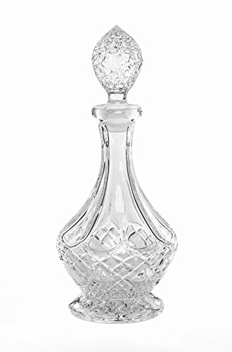 Book Cover Amlong Crystal Lead Free Crystal Liquor Decanter with Stopper, Round