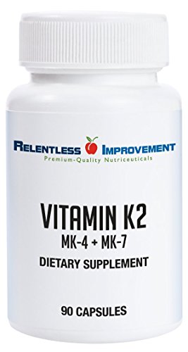 Book Cover Relentless Improvement Vitamin K2 MK4 Plus MK7 Vegan Naturally-Derived No-Fillers Science-Based Dosing