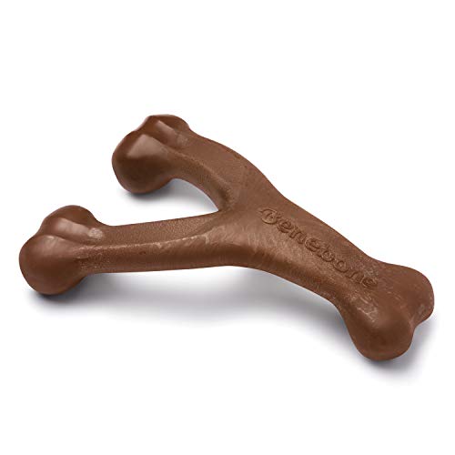 Book Cover Benebone Wishbone Durable Dog Chew Toy for Aggressive Chewers, Real Peanut, Made in USA, Large