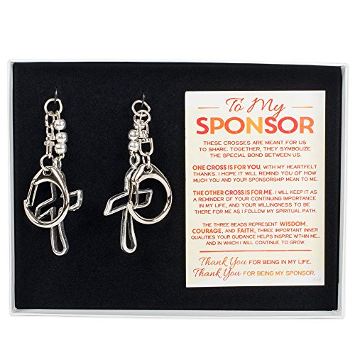 Book Cover To My Sponsor Cross Key Chain Gift Set