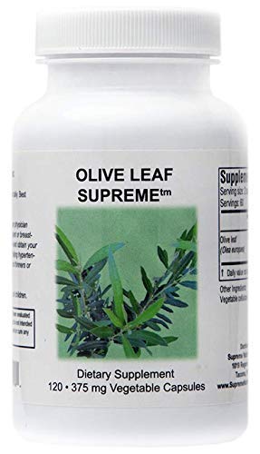 Book Cover Supreme Nutrition Olive Leaf Supreme, 120 Pure 375 mg Capsules | 750 mg per Serving