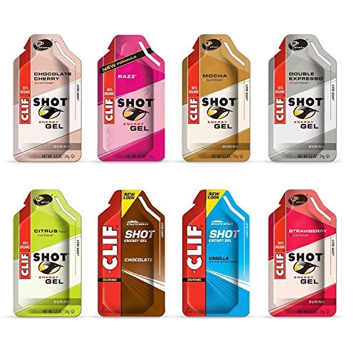 Book Cover Clif Shot Energy Gels Variety Sampler Pack - 8 Gels (1 of Each Flavor)