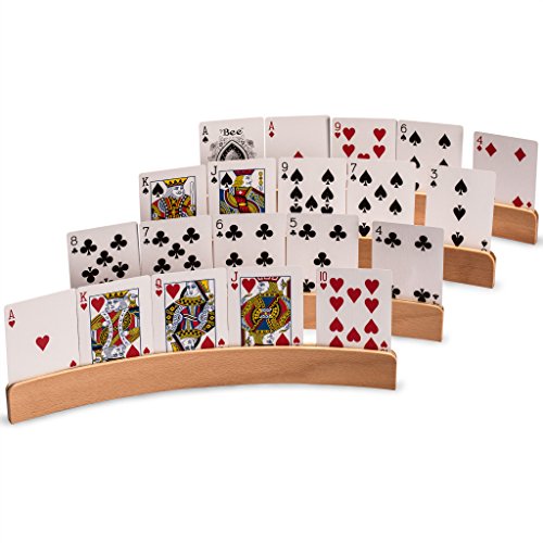 Book Cover Yellow Mountain Imports Panorama Wooden Playing Card Holders - Set of 4