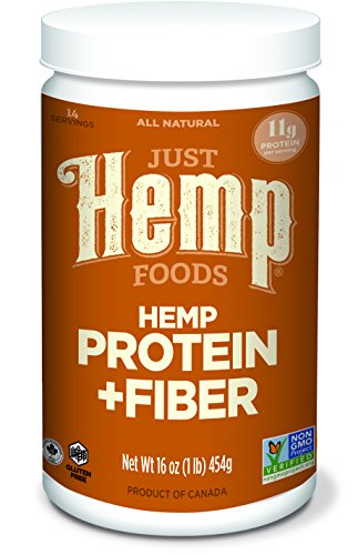 Book Cover Just Hemp Foods Hemp Protein Powder Plus Fiber, 16oz; Non-GMO Verified with 11g of Protein & 11g of Fiber per Serving - Packaging May Vary