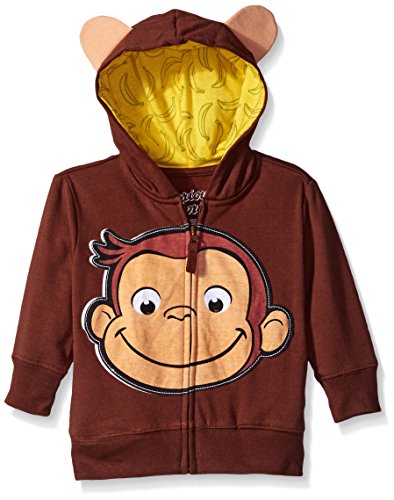 Book Cover Curious George Boys' Character Hoodie, Brown/Yellow, 2T,Toddler