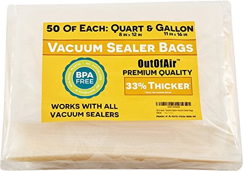 Book Cover 100 Vacuum Sealer Bags: 50 Quart (8
