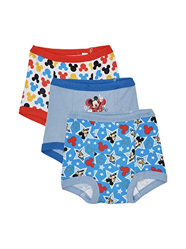 Book Cover Disney Boys' Toddler Mickey Mouse 3pk Training Pant, ((Colors may vary) Assorted, 2T