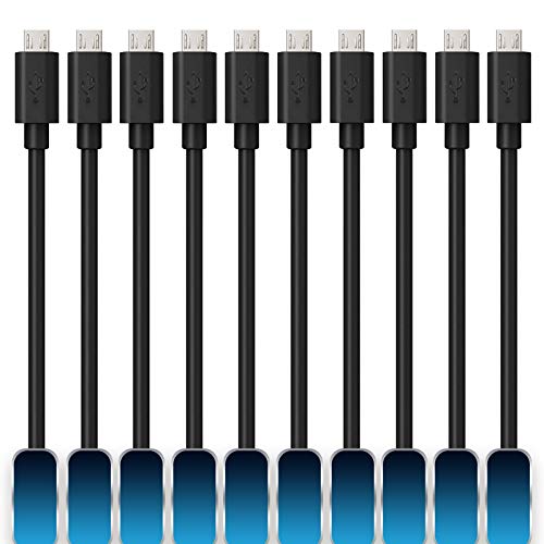 Book Cover USB Cable Pack,Mopower 10 Pcs 1.6FT High Speed USB 2.0 A Male to Micro B Charge and Sync Cables for Samsung Galaxy,HTC,BlackBerry and Motorola Smartphones & Tablets Black (10-Pack)