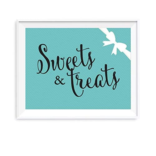 Book Cover Andaz Press Bride & Co. Collection, Sweets and Treats Candy Dessert Buffet Party Sign, 8.5x11-inch, 1-pack, For Bridal Shower, Engagement, Wedding Event Decorations